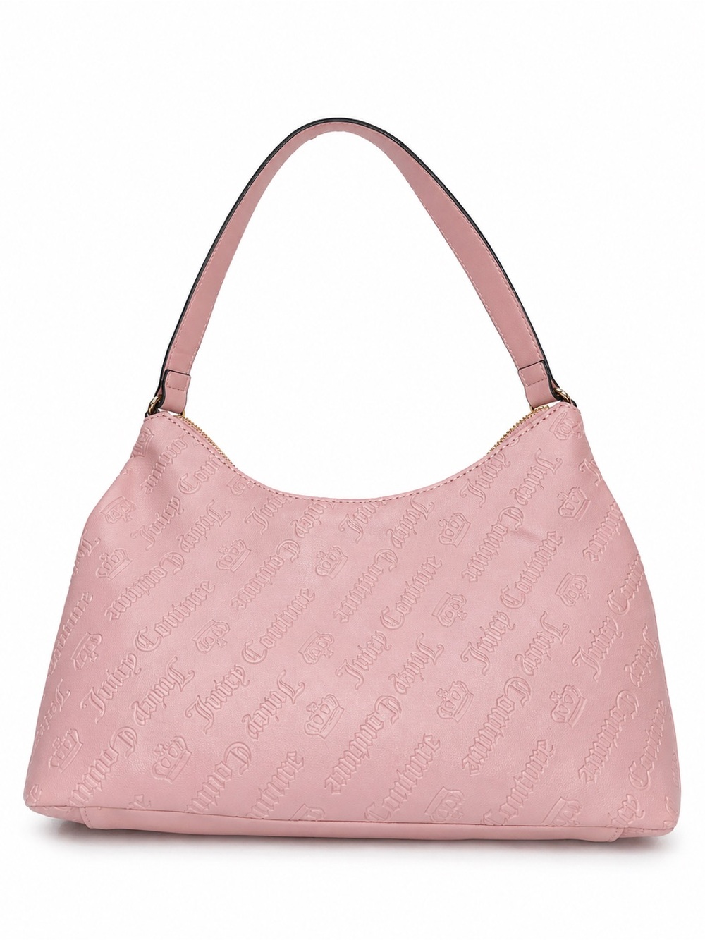 Juicy Couture Pink Embossed Logo Hobo with Gold Charm Chain - Picture 2 of 4